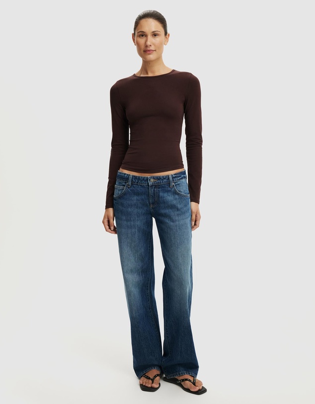 Cotton On - Longline Crew LS Top