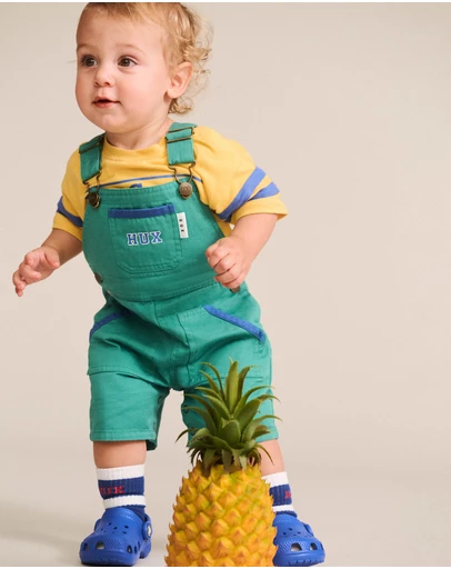 Huxbaby - Vintage Green Hux Shortall - Babies-Kids