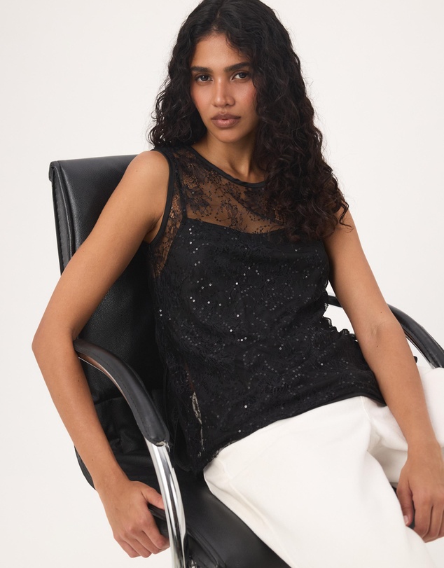 Atmos&Here - Dana Sequin Tunic Top With Removable Cami