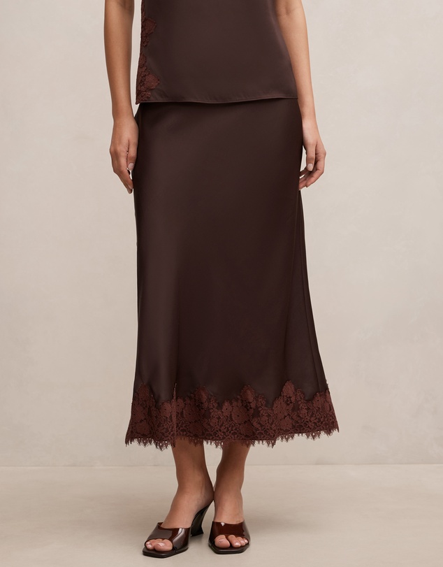 Forever New - Adele Lace Trim Midi Skirt