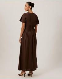 Tussah - Maysen Linen Blend Pintuck Midi Dress