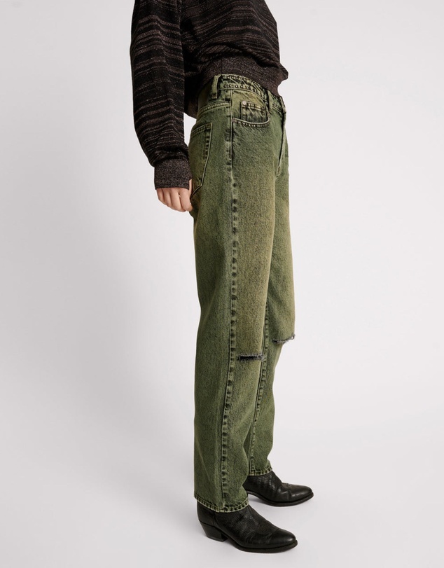 ONE TEASPOON - Black Khaki Awesome Baggies High Waist Straight Leg Jeans