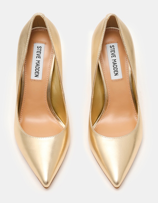 Steve Madden - Evelyn Gold Leather Heels