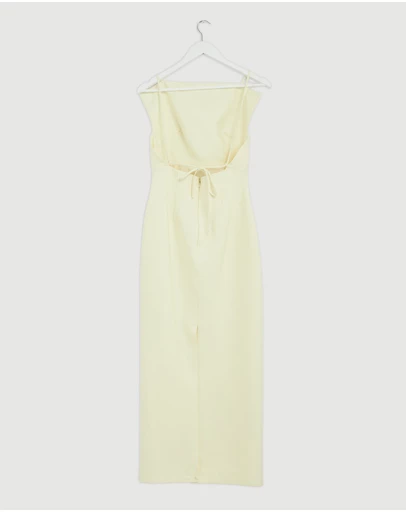 Revibe - Repaired Shona Joy Otis Draped High Neck Midi Dress - AU 10