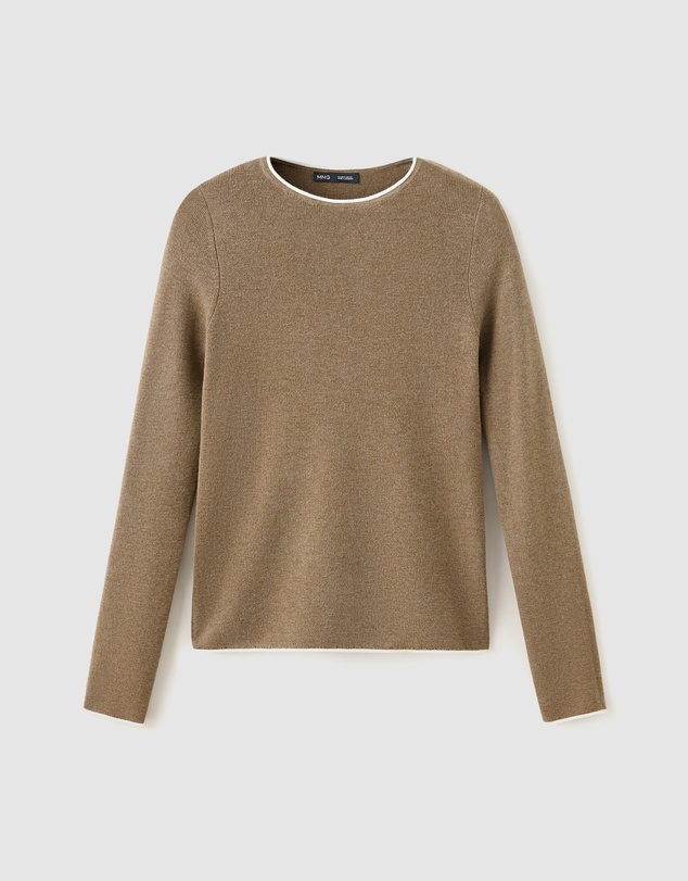 M.N.G - Ribbed Knit Sweater with Contrast Edging