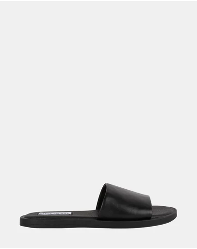 Steve Madden - Kaya Black Leather Sandals
