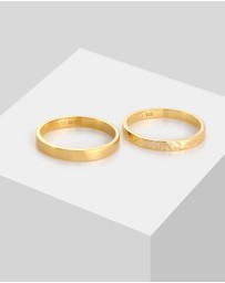 Elli Jewelry - Ring 2er Basic Set 925 Sterling Silver Gold-Plated