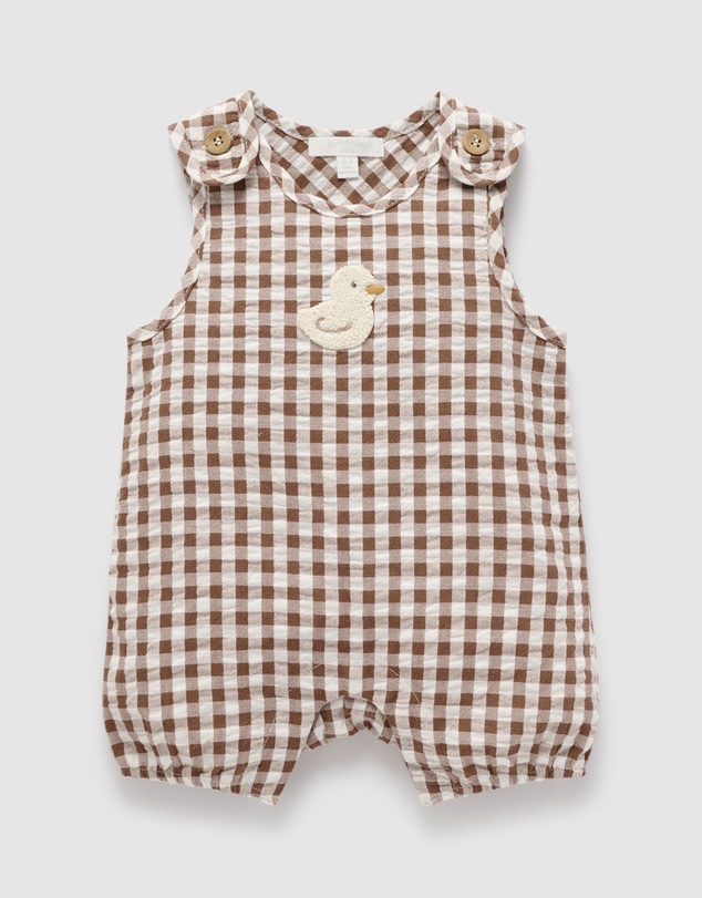 Purebaby - Gingham Romper-Kids-Babies