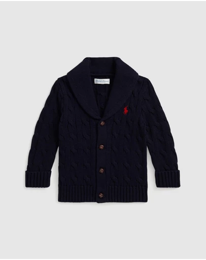 Polo Ralph Lauren - Cable-Knit Cotton Shawl Cardigan - Babies