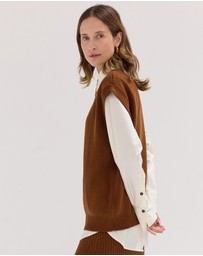 Cloth & Co. - The Crew Neck Vest Castagne