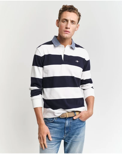 Gant - Chambray Collar Striped Heavy Rugger
