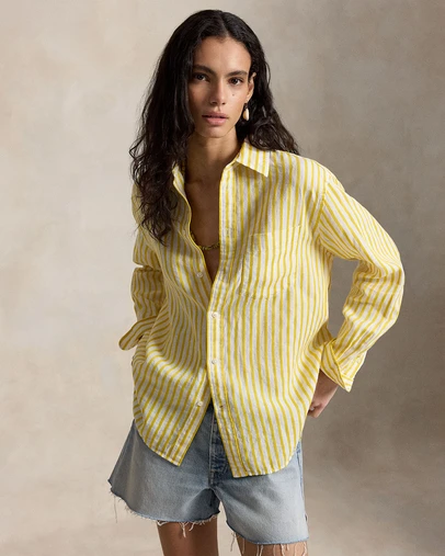 Polo Ralph Lauren - Oversize Fit Striped Linen-Cotton Shirt