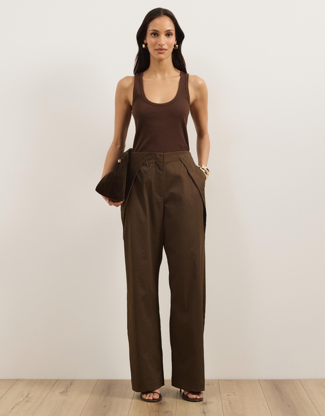 Atmos&Here - Olivia Pleated Wide Leg Tailored Pants