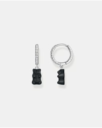 THOMAS SABO - Single hoop earring with black Goldbear pendant & zirconia