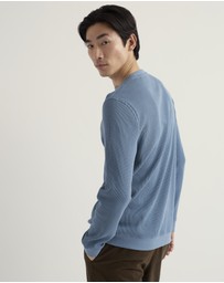 Seasalt - Seasalt Cornwall Blue Men's Jackline Waffle Jersey Top