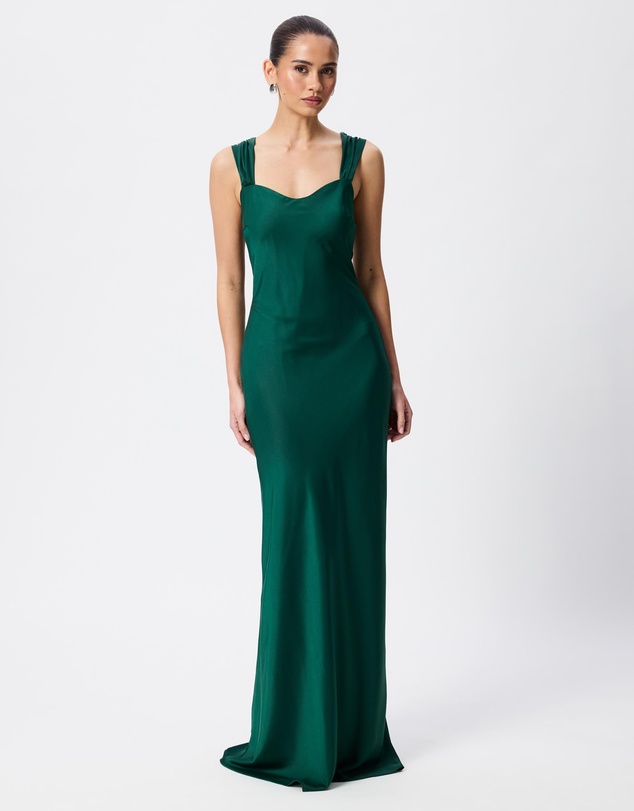 Tussah - Shay Satin Sweet Heart Neckline Maxi Dress