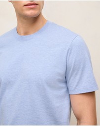 Trenery - Cotton Marle Crew T-shirt in Chalk Blue