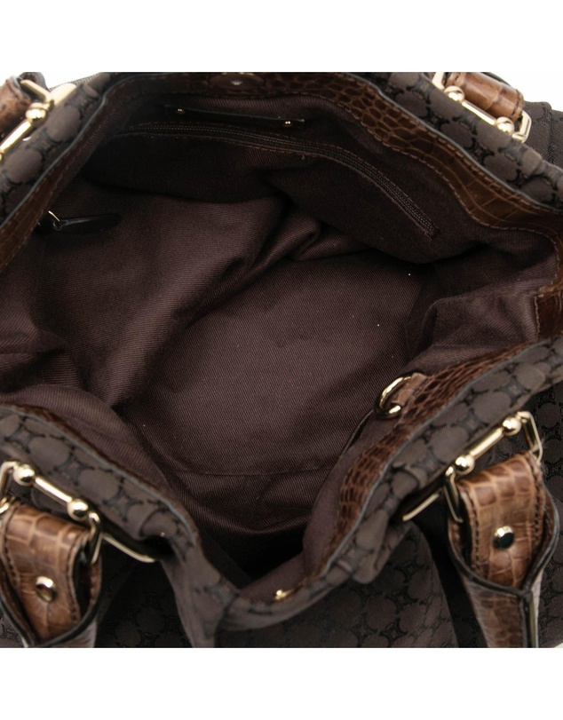 Pre-Loved by Azura Reborn - Pre-Loved Embossed Leather Trimmed Macadam Canvas Vertical Tote