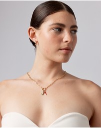 Michael Hill - Red Cornicello Pendant in Sterling Silver and 10kt Yellow Gold