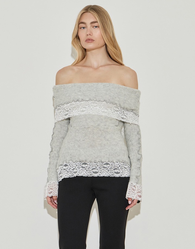Maison Essentiele - Lace Knit Top