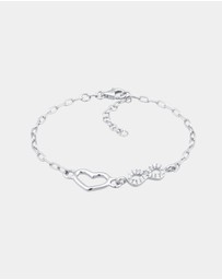 Elli Jewelry - Bracelet Crystal Heart 925 Sterling Silver