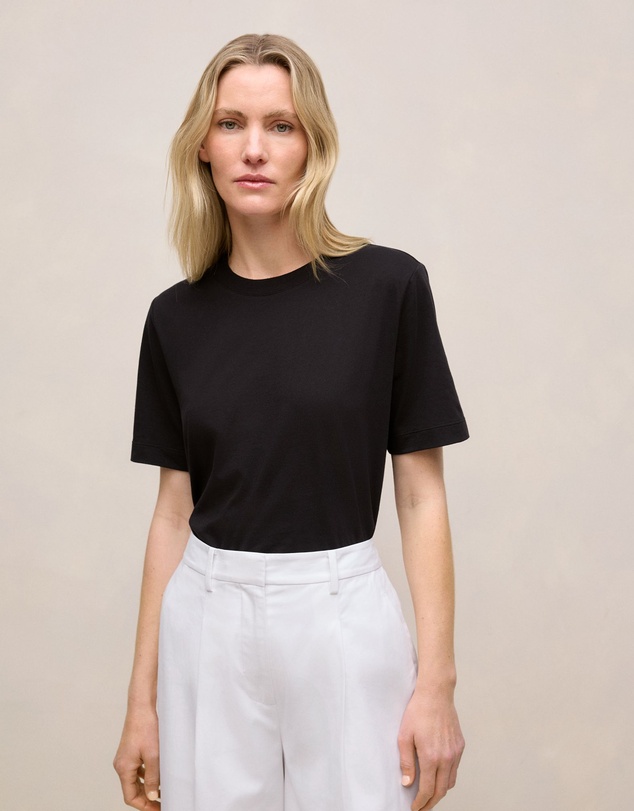 Trenery - Cotton Crew T-shirt in Black