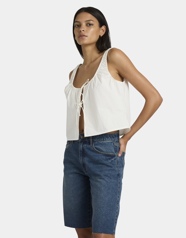 RVCA - Womens Long Beach Denim Shorts