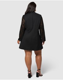 Pink Dusk by Curve Project - Envy Lace Tuxedo Mini Dress