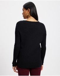 Lindsay Nicholas New York - V-Neck Cable Sweater