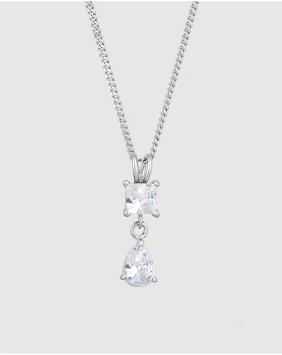 Elli Jewelry - Necklace Crystal Drop 925 Sterling Silver