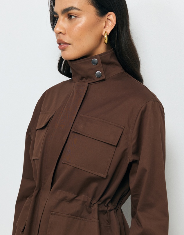 AERE - Rory Funnel Neck Organic Cotton Jacket