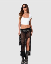 EDIKTED - Monica Crochet Slitted Midi Skirt