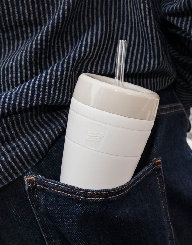KeepCup - Helix Cold Cup 12oz Reusable Coffee Cup with Straw