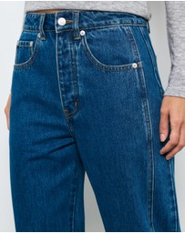 AERE - Mid Rise Barrel Leg Jeans
