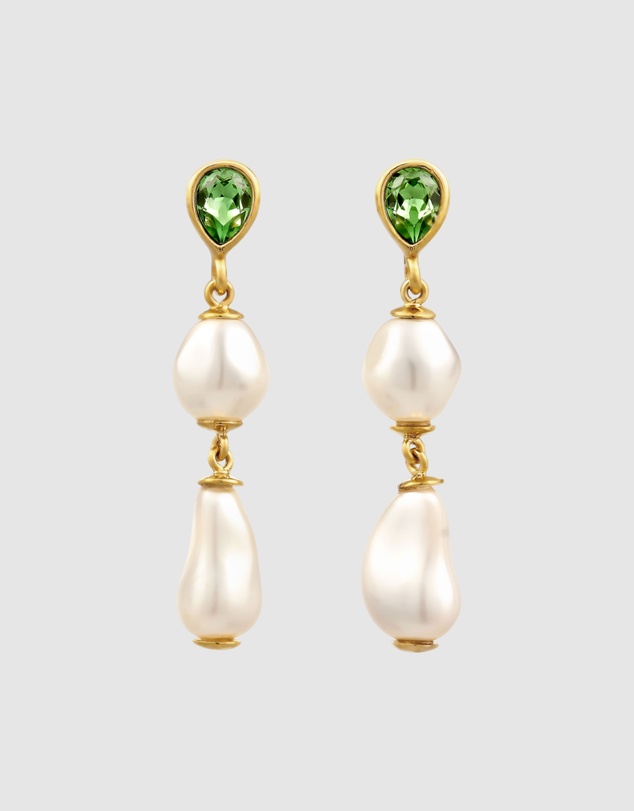Elli Jewelry - Pearl Teardrop Stud Earrings in Gold-Plated 925 Silver