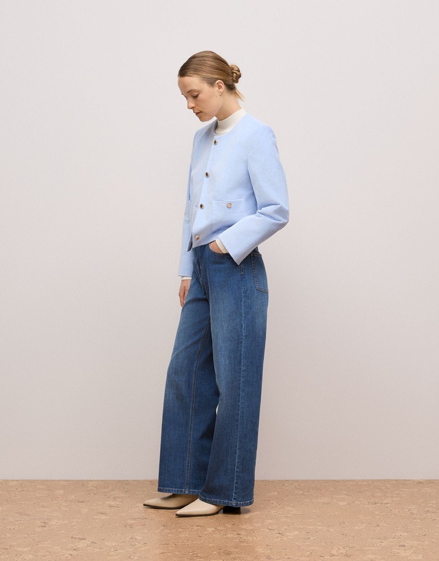 Trenery - Italian Cord Button Front Jacket in Mist Blue