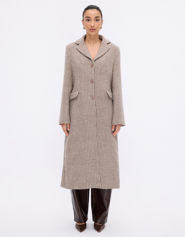 Minima Esenciales - Leni Wool Houndstooth Coat