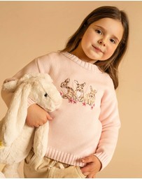 Bebe by Minihaha - Winnie Embroidered Bunny Knitted Jumper - Kids