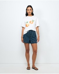 AERE - Peach Print Relaxed T-Shirt