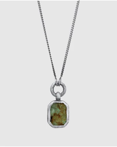 Haze & Glory - ICONIC EXCLUSIVE - Necklace Men African Turquoise Wisdom 925 Sterling Silver