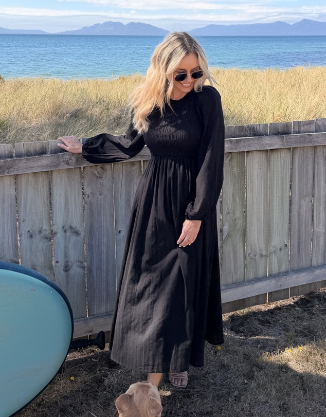Esther & Co - Iolana Dress - Black Long Sleeve