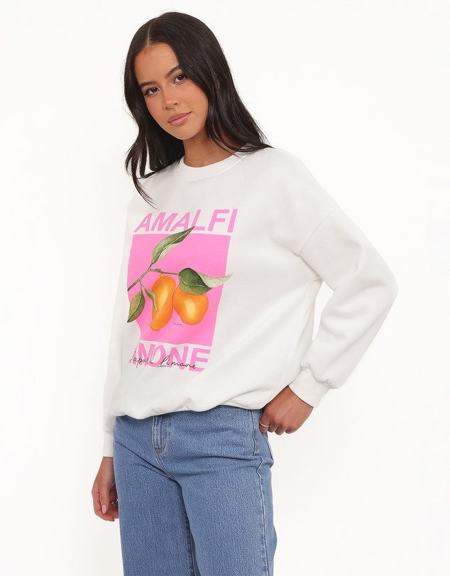 Petal & Pup - Amalfi Graphic Sweatshirt - White