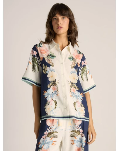 Fate + Becker - Solara Placement Print Collared Shirt