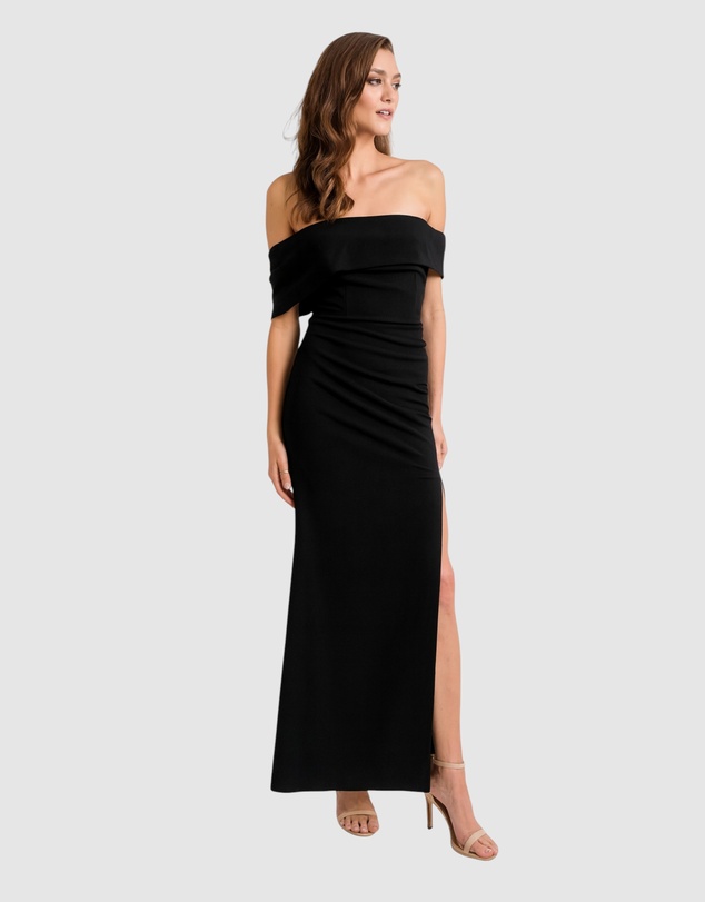 Romance by Honey and Beau - Trevia Off Shoulder Maxi Dress