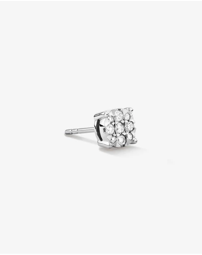 Michael Hill - Single Solitaire Stud Earring with 0.12 Carat TW of Diamonds In 10kt White Gold