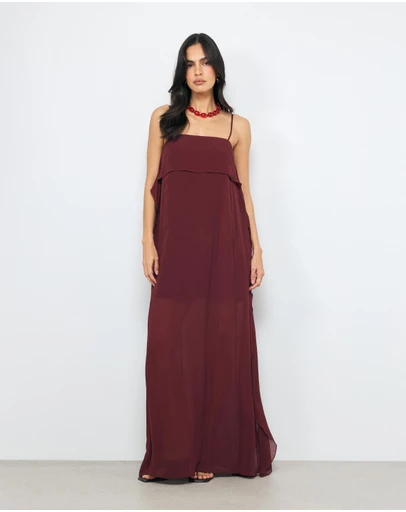 AERE - Solea Drape Back Maxi Dress