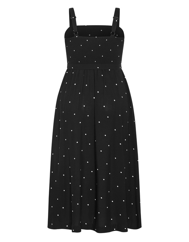 City Chic - Plus size Lola Spot A-Line Maxi Dress - black