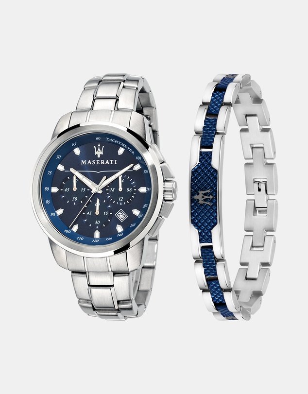 Maserati - Successo 44mm Stainless Steel Chronograph Gift Set with Bracelet