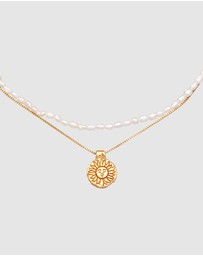 Elli Jewelry - Necklace Choker Sun Layer Freshwater Pearls in 925 Sterling Silver