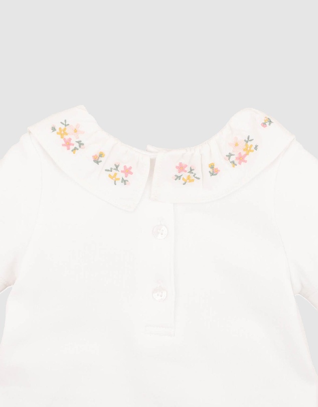 Bebe by Minihaha - Willa Organic Embroidered Collar Bodysuit - Babies
